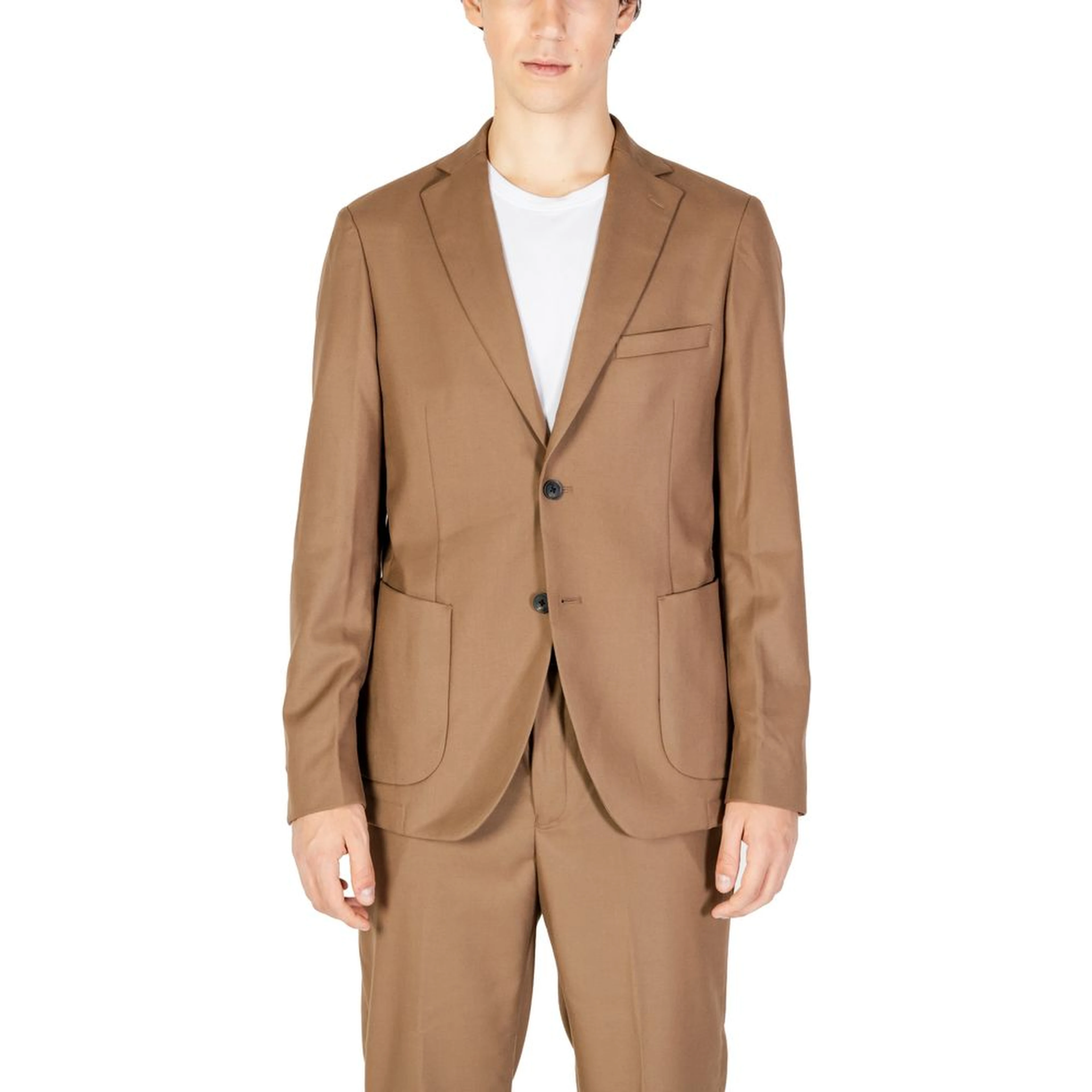 Beige Polyester Blazer