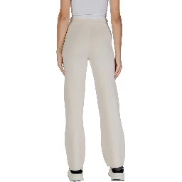 Cream Viscose Casual Pants