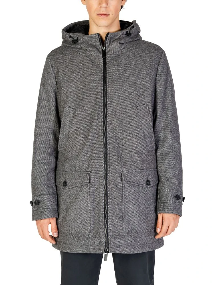 Gray Polyester Coat