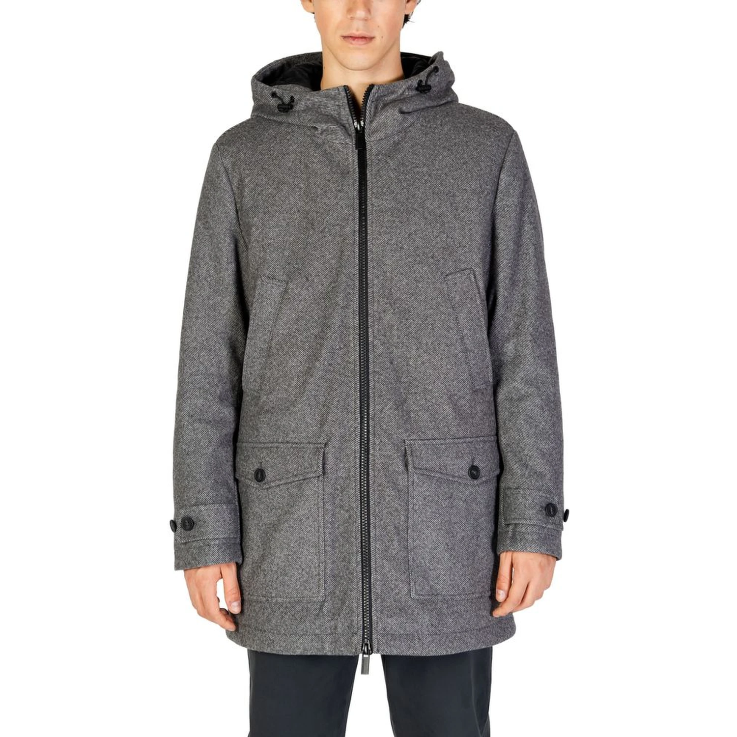 Gray Polyester Coat