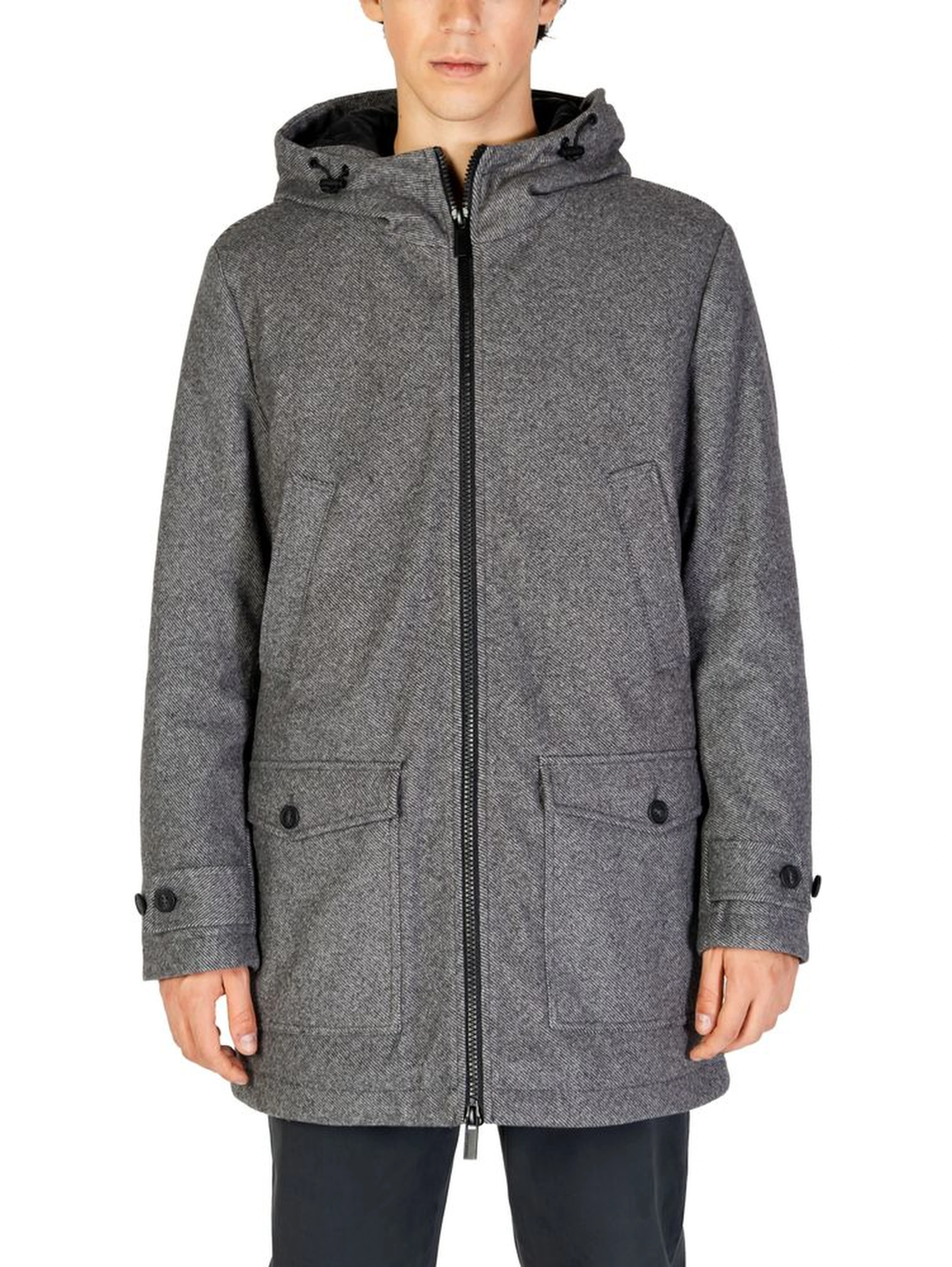 Gray Polyester Coat