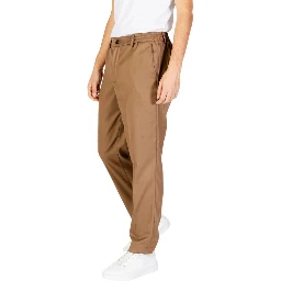 Beige Polyester Casual Pants