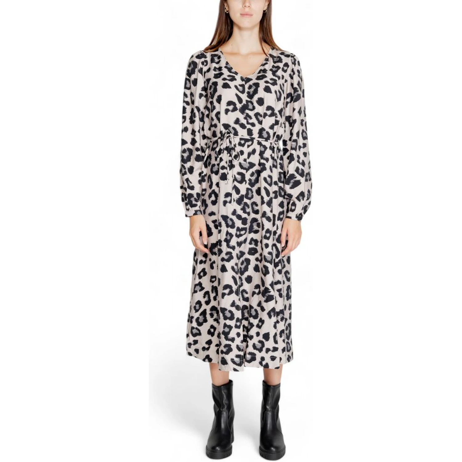 Gray Viscose Long Dress