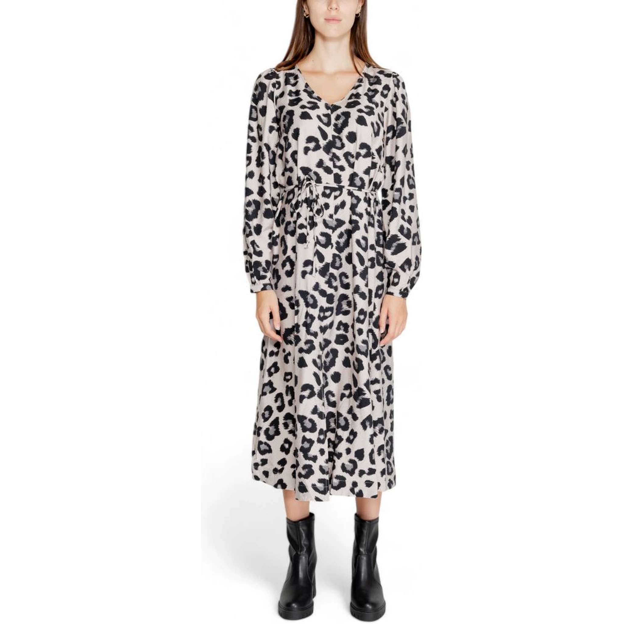 Gray Viscose Long Dress