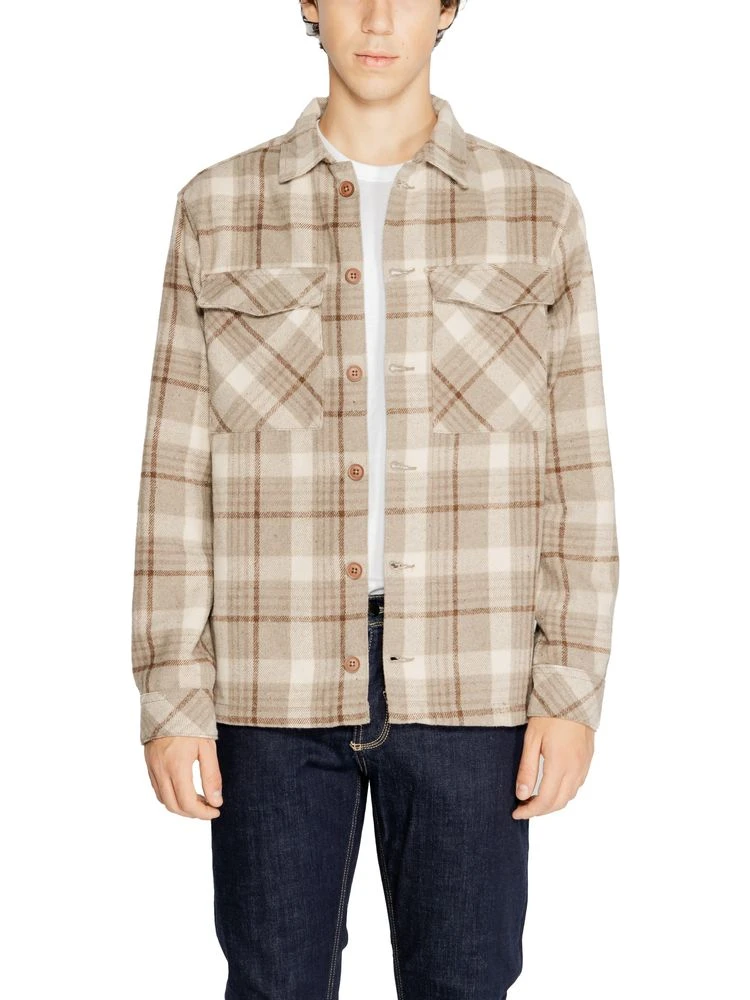Beige Polyester Pattern Shirt