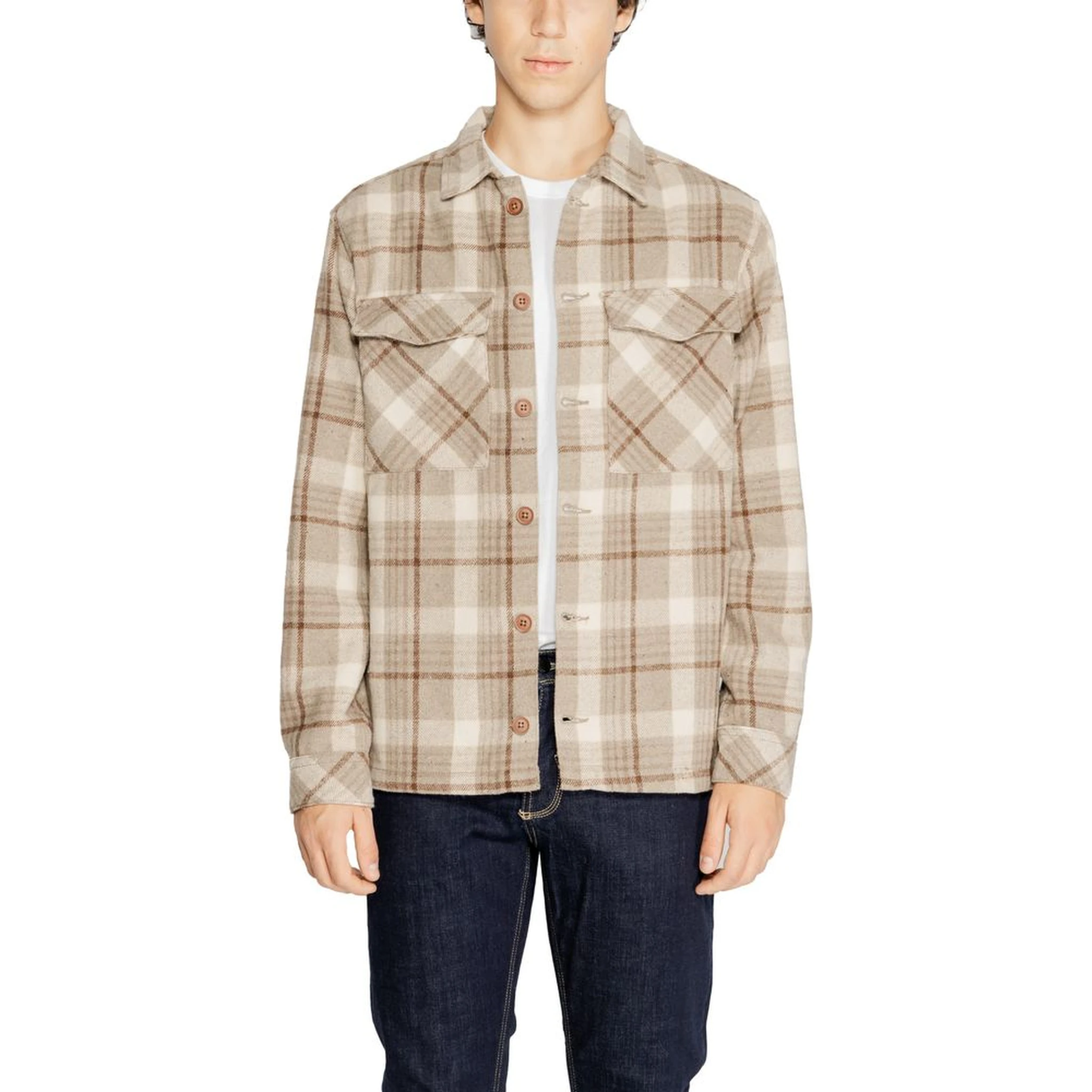 Beige Polyester Pattern Shirt