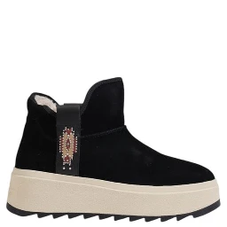 Black Suede Leather Ankle Boots