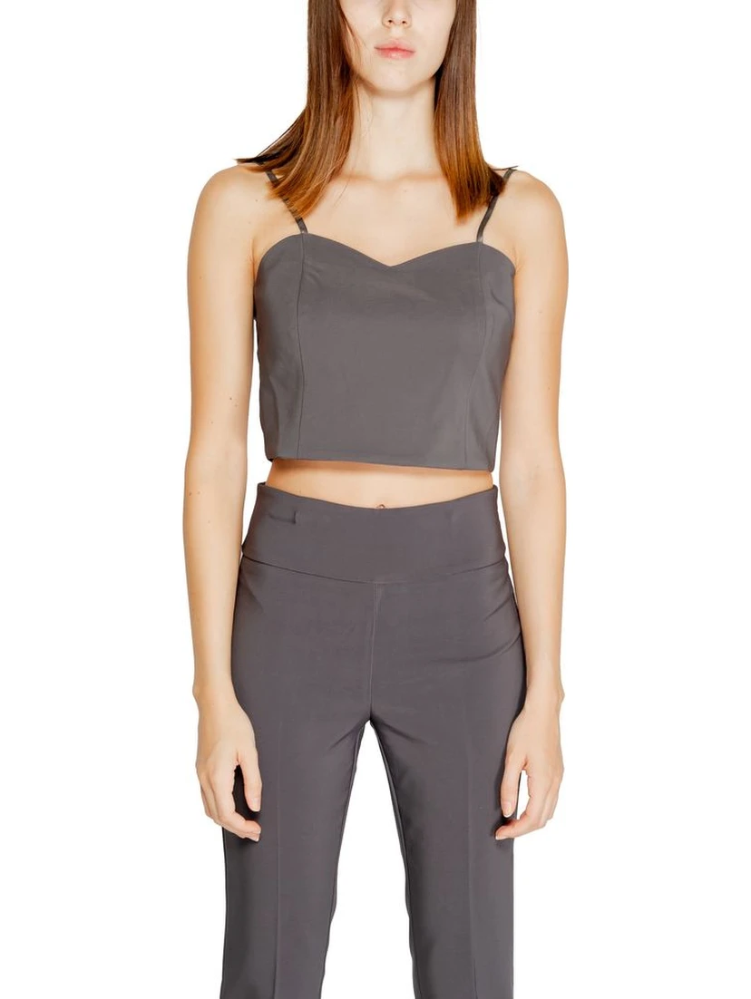 Gray Polyester Top
