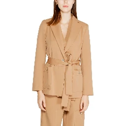 Beige Polyester Blazer