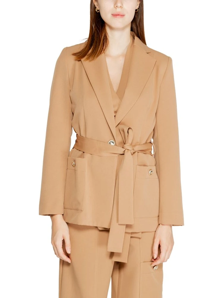Beige Polyester Blazer