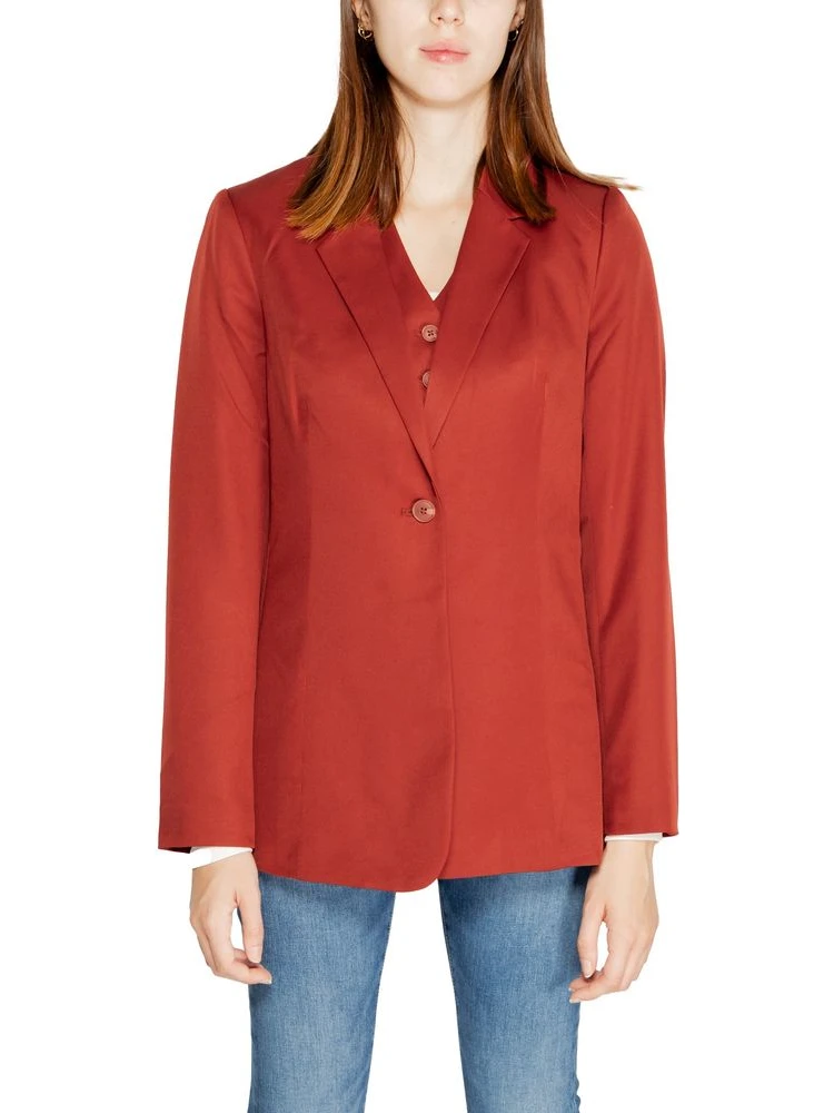 Red Polyester Blazer