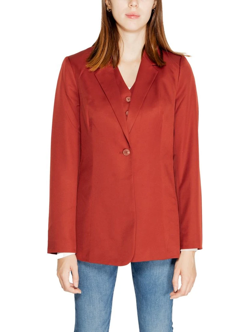 Red Polyester Blazer