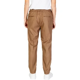 Beige Polyester Casual Pants