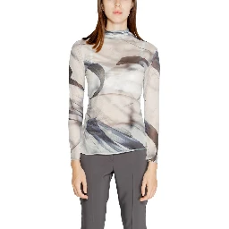 Gray Polyester Long Sleeve T-Shirt
