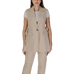 Beige Polyester Waistcoat