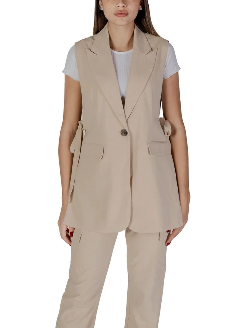 Beige Polyester Waistcoat