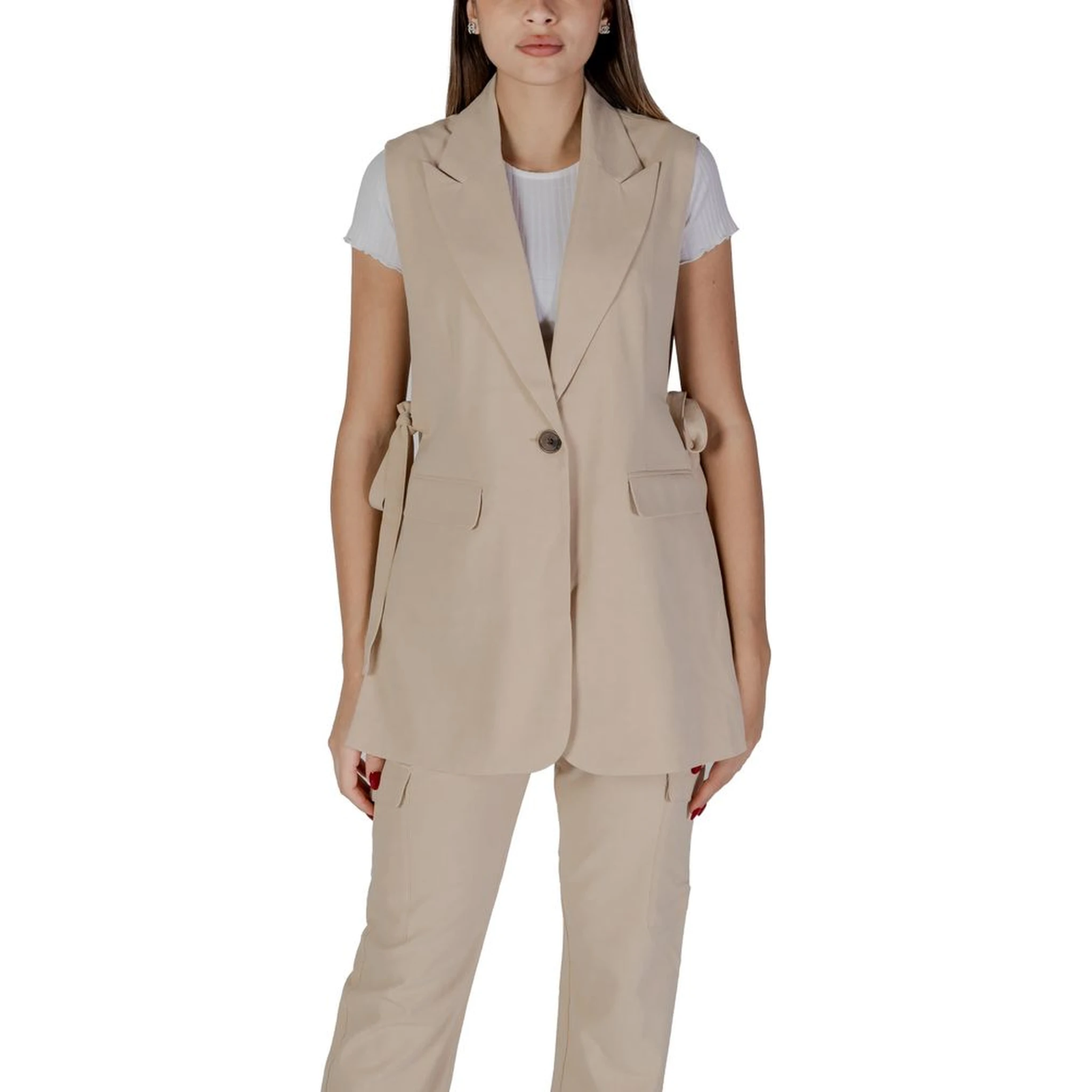 Beige Polyester Waistcoat