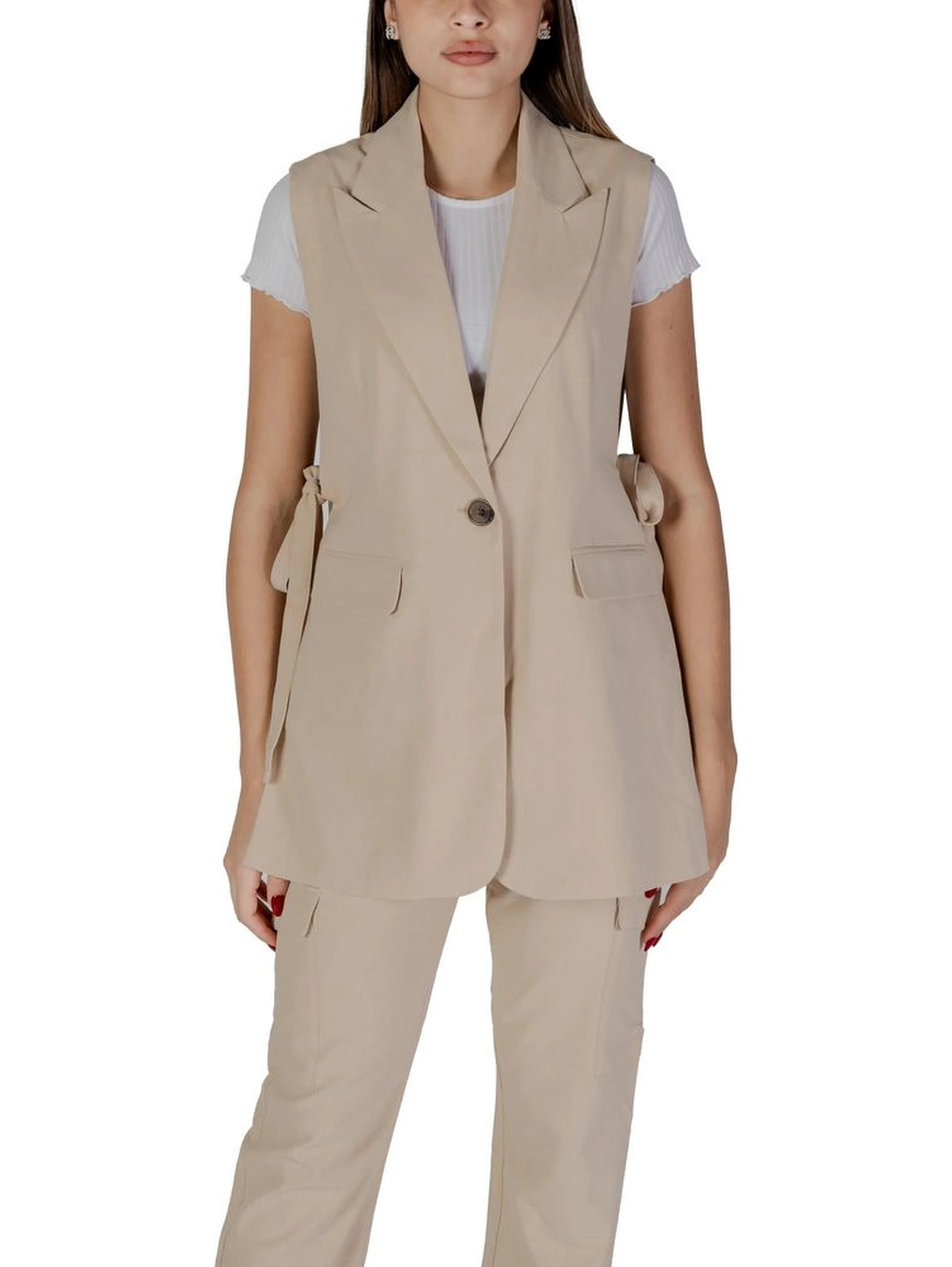 Beige Polyester Waistcoat