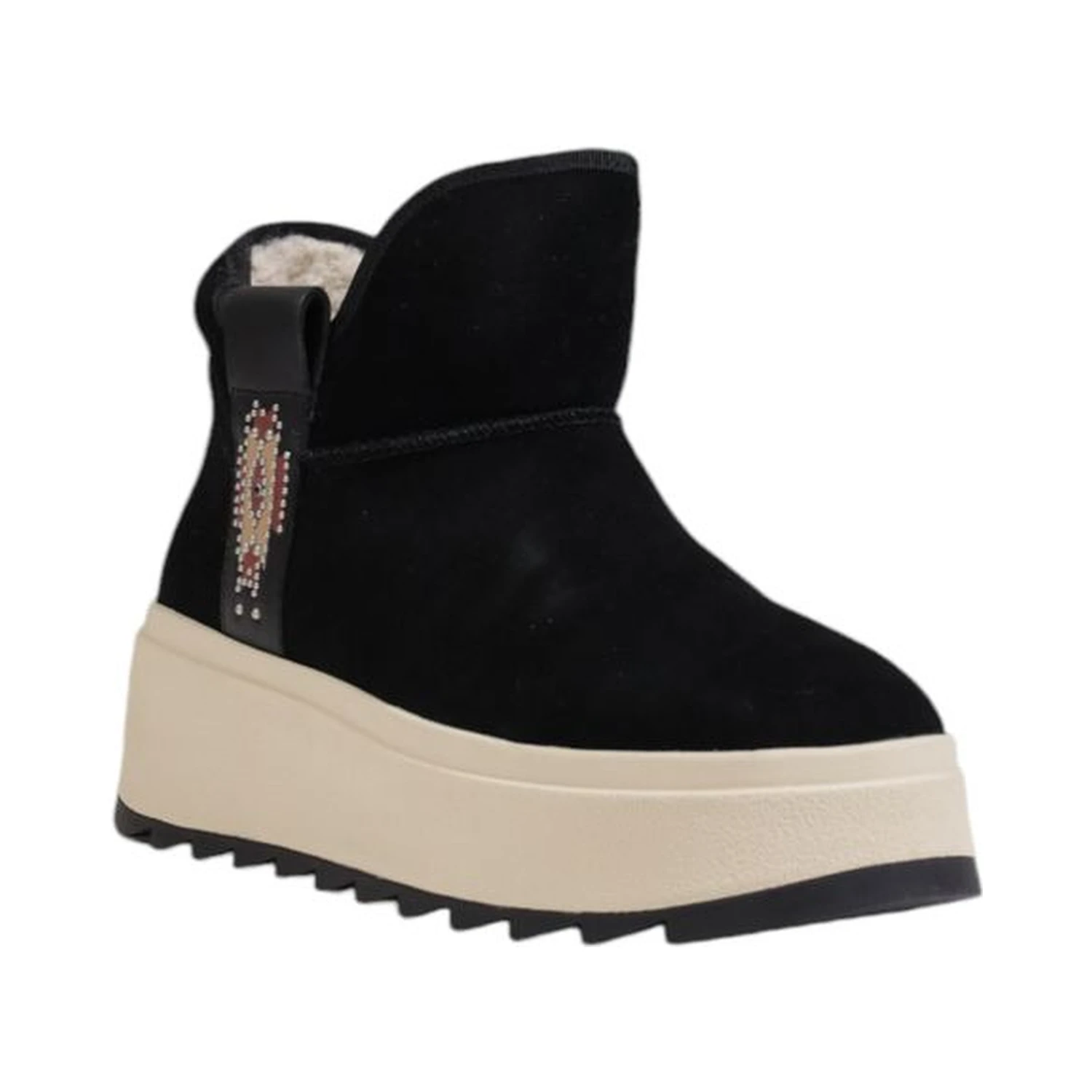 Black Suede Leather Ankle Boots