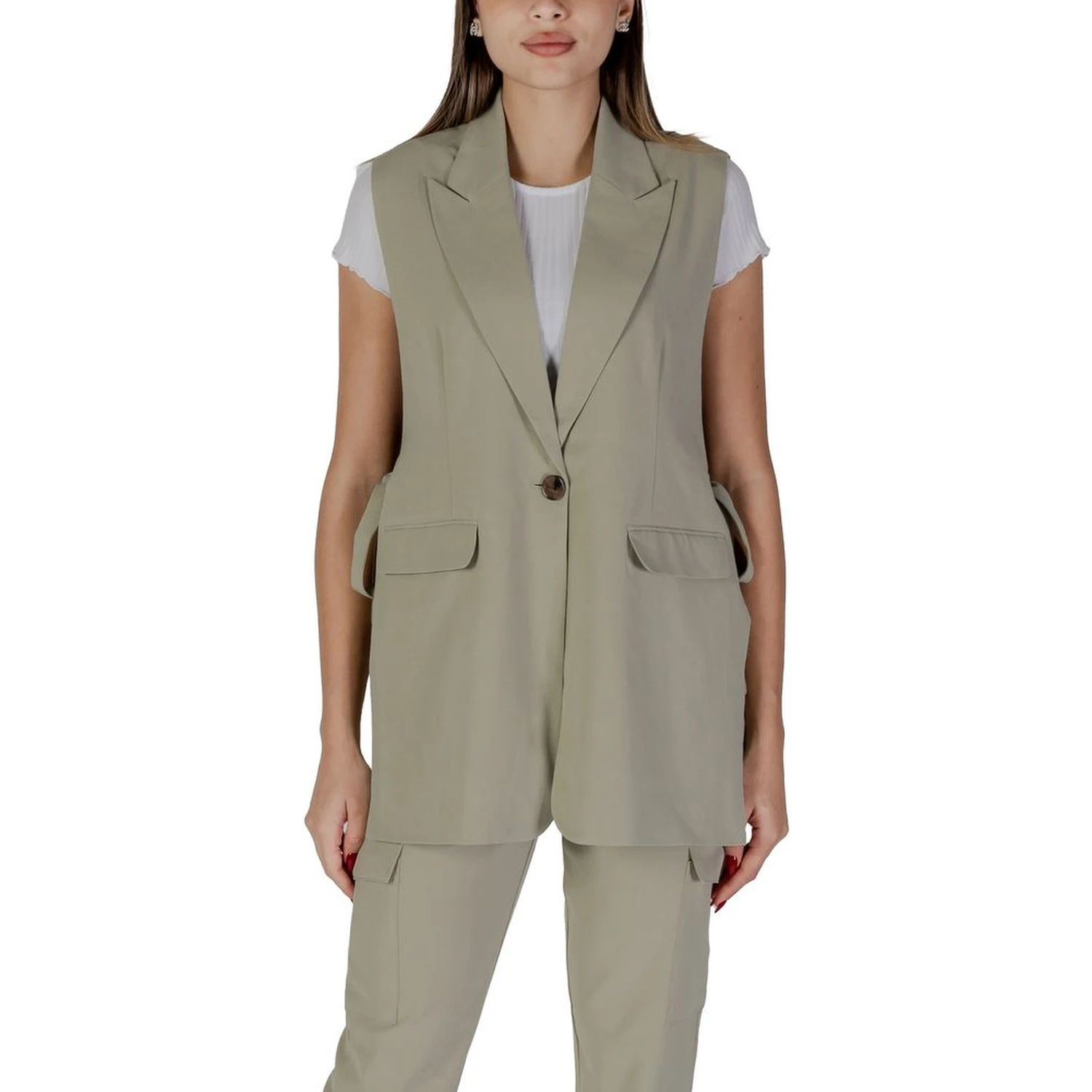 Green Polyester Waistcoat