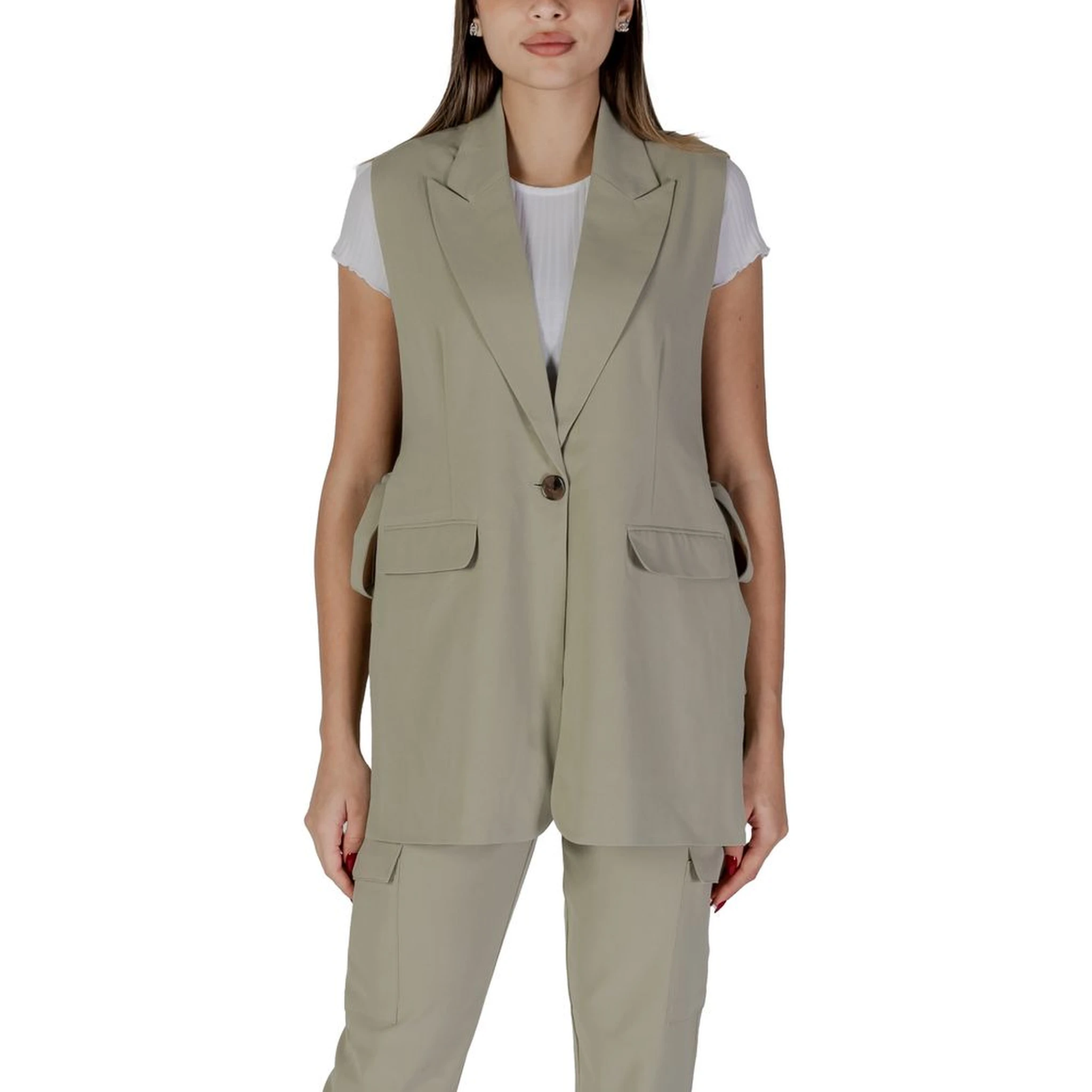 Green Polyester Waistcoat