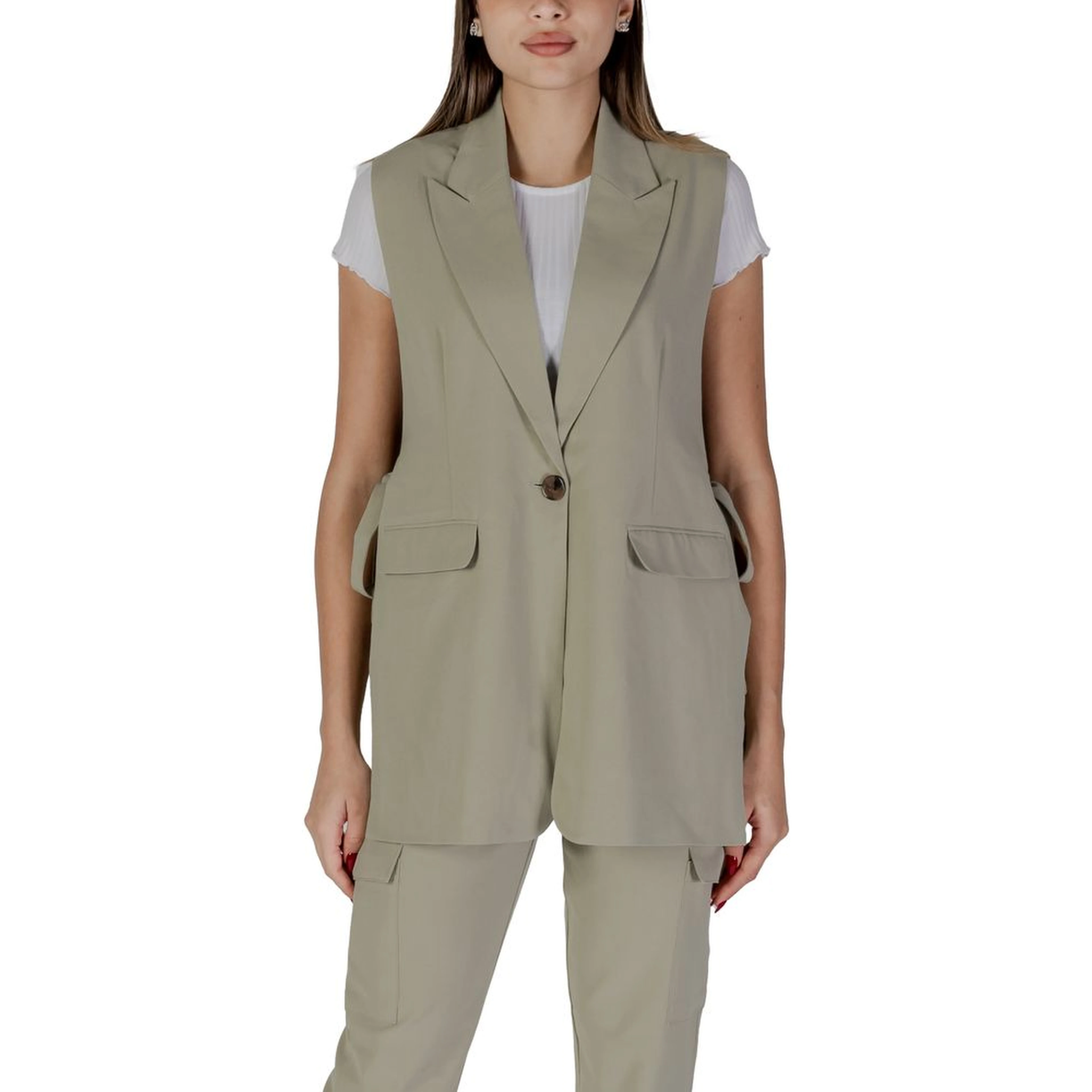 Green Polyester Waistcoat