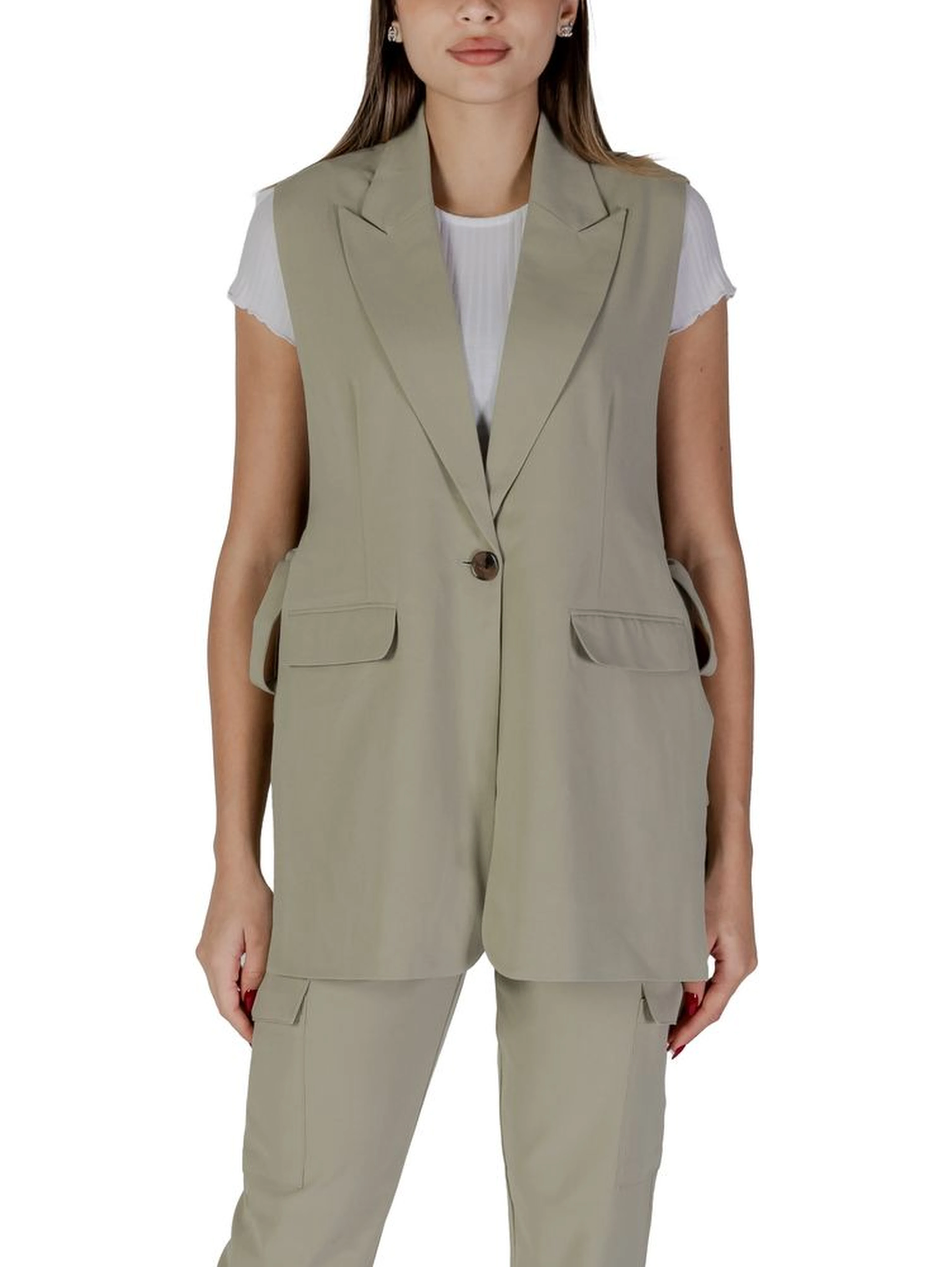 Green Polyester Waistcoat
