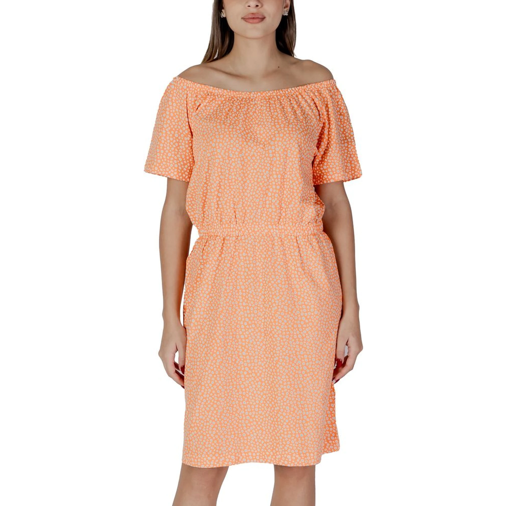 Orange Cotton Short Dress