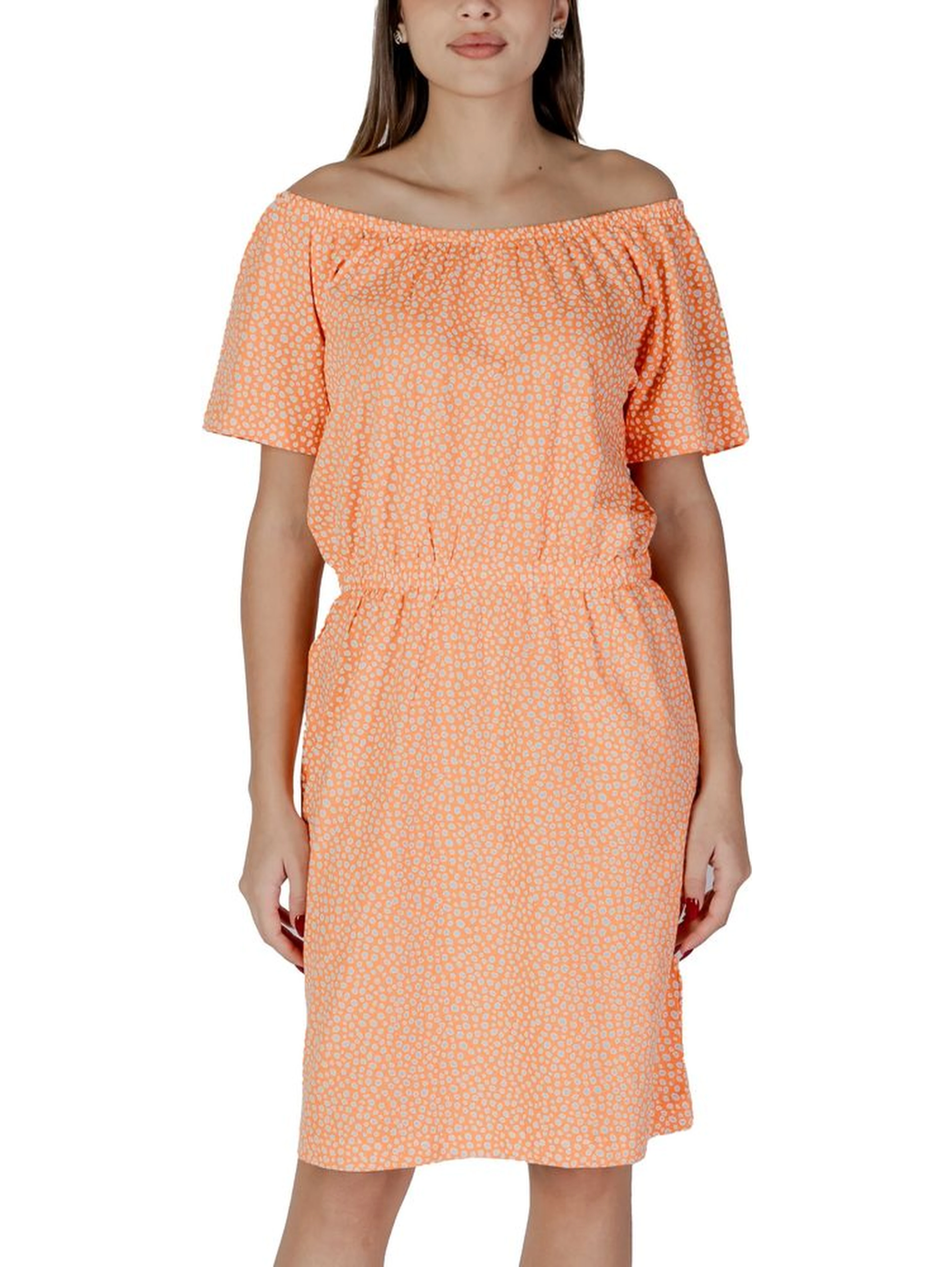 Orange Cotton Short Dress