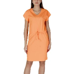Orange Cotton Midi Dress