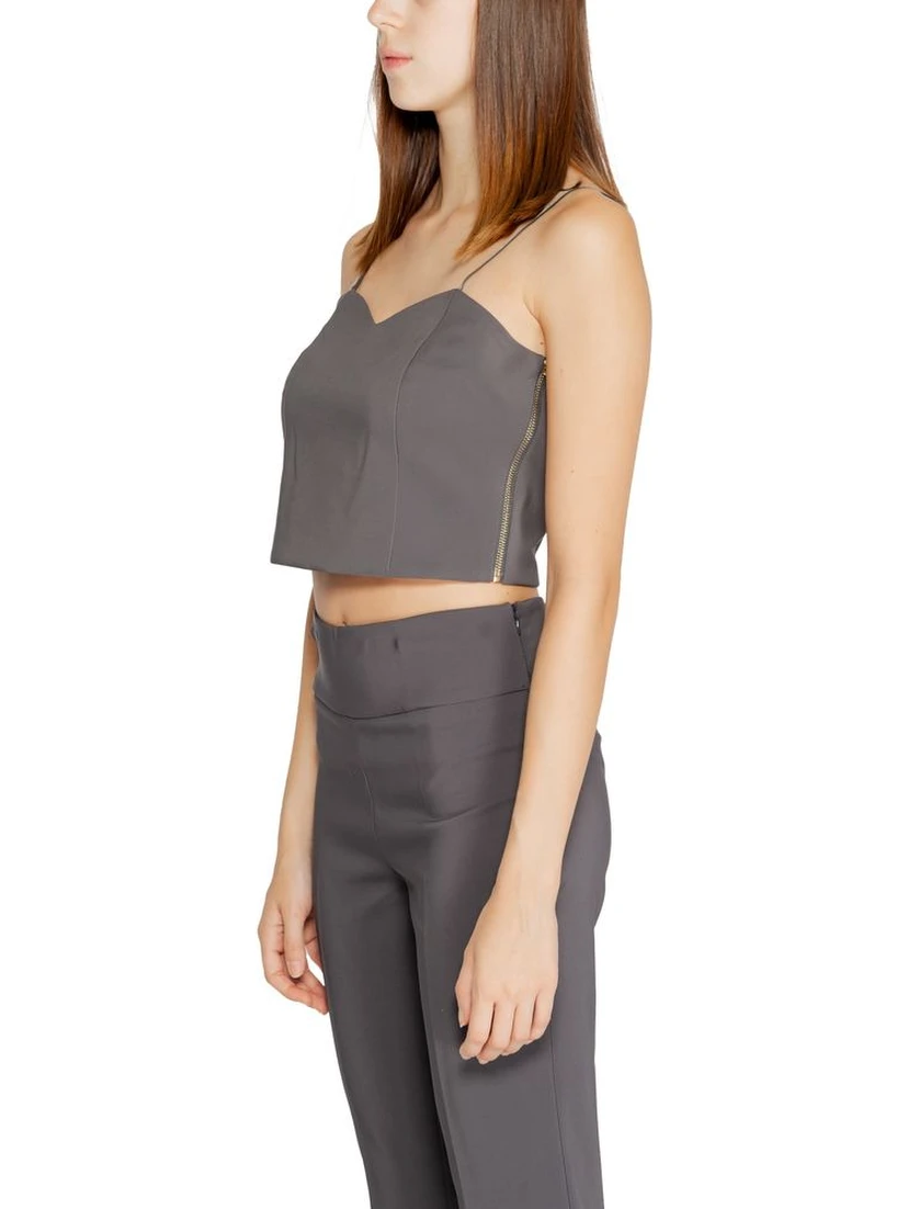 Gray Polyester Top