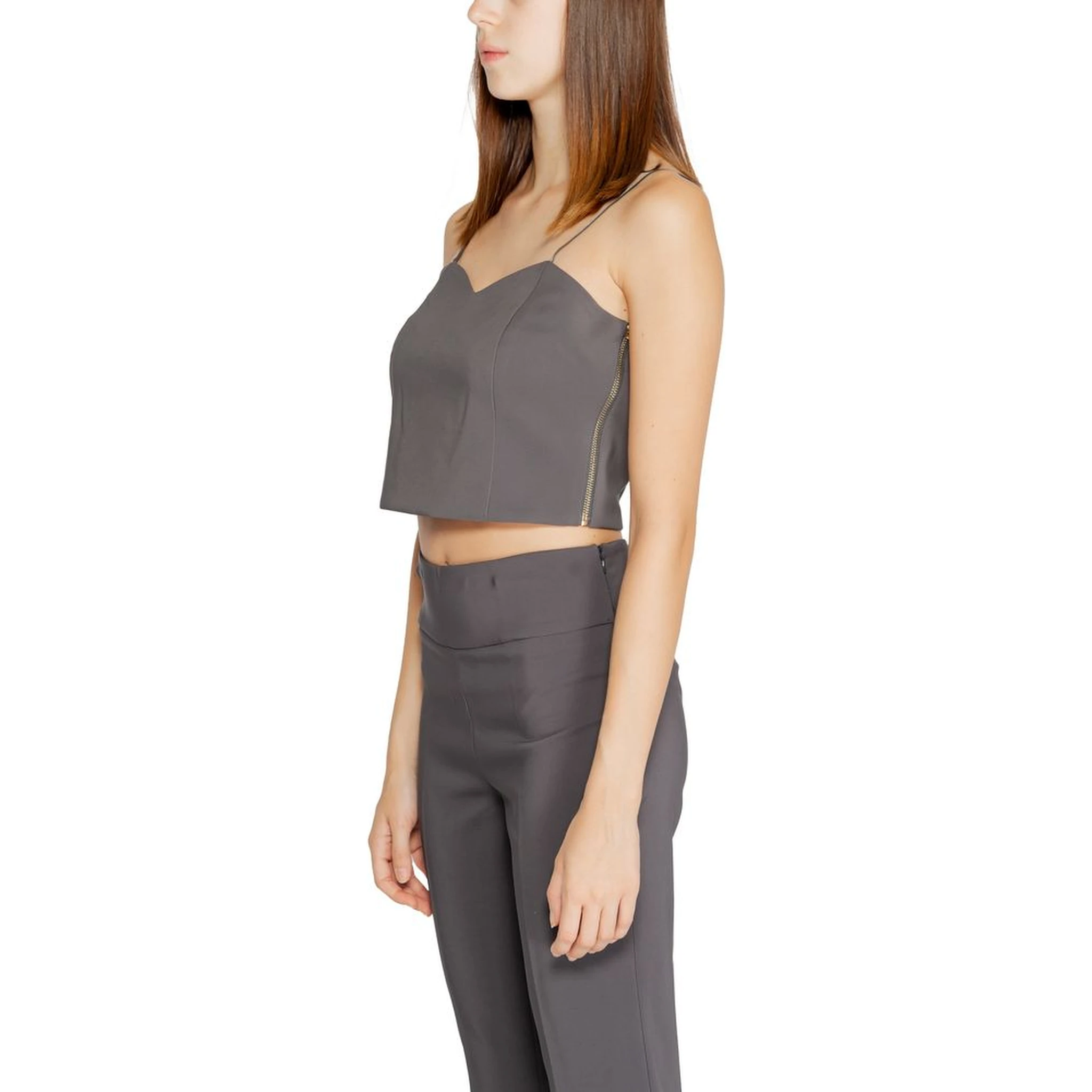 Gray Polyester Top