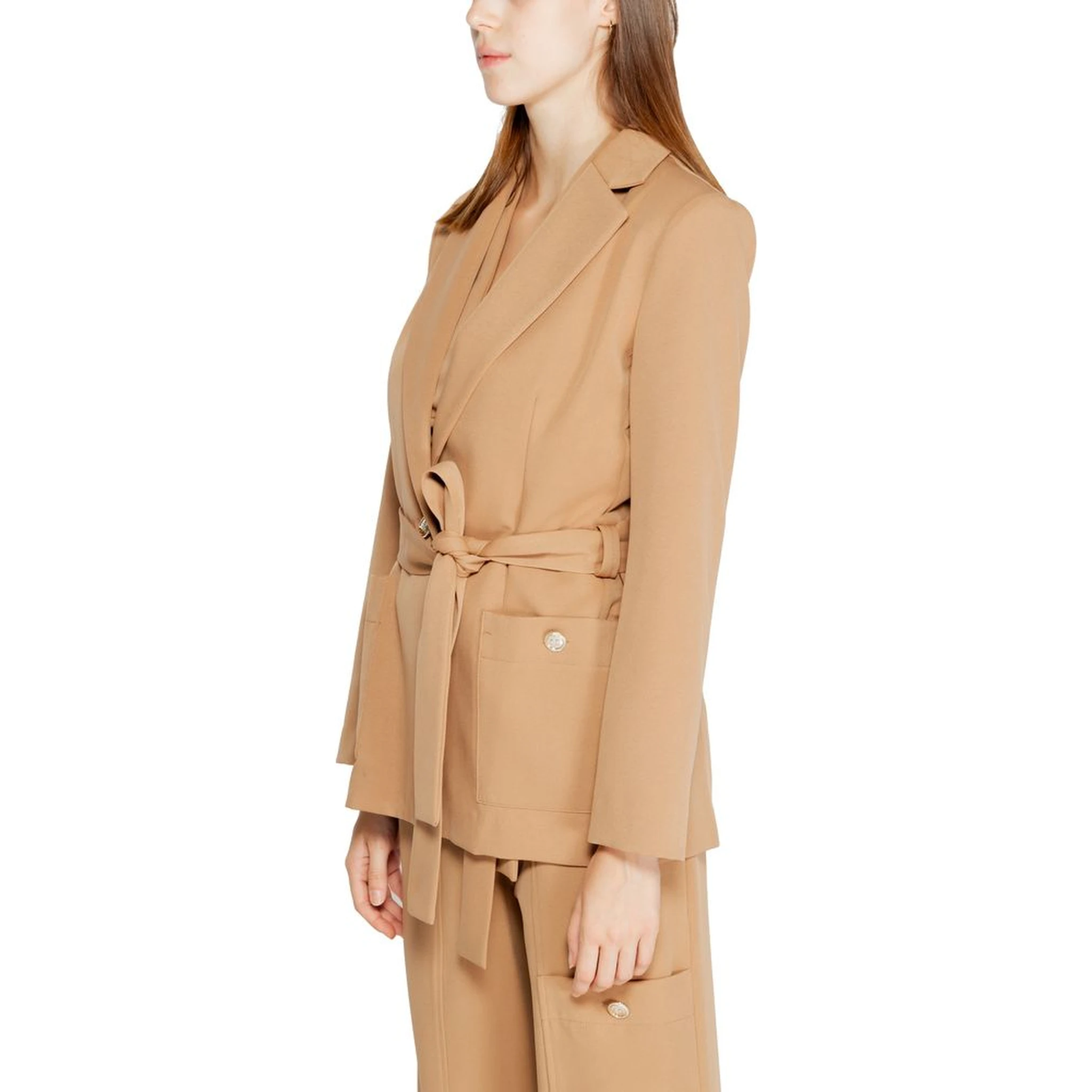 Beige Polyester Blazer