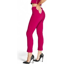Bordeaux Polyester Casual Pants