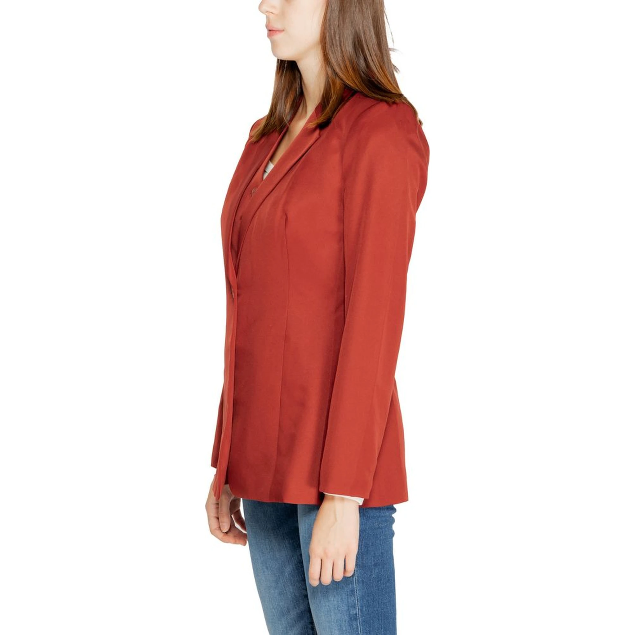 Red Polyester Blazer