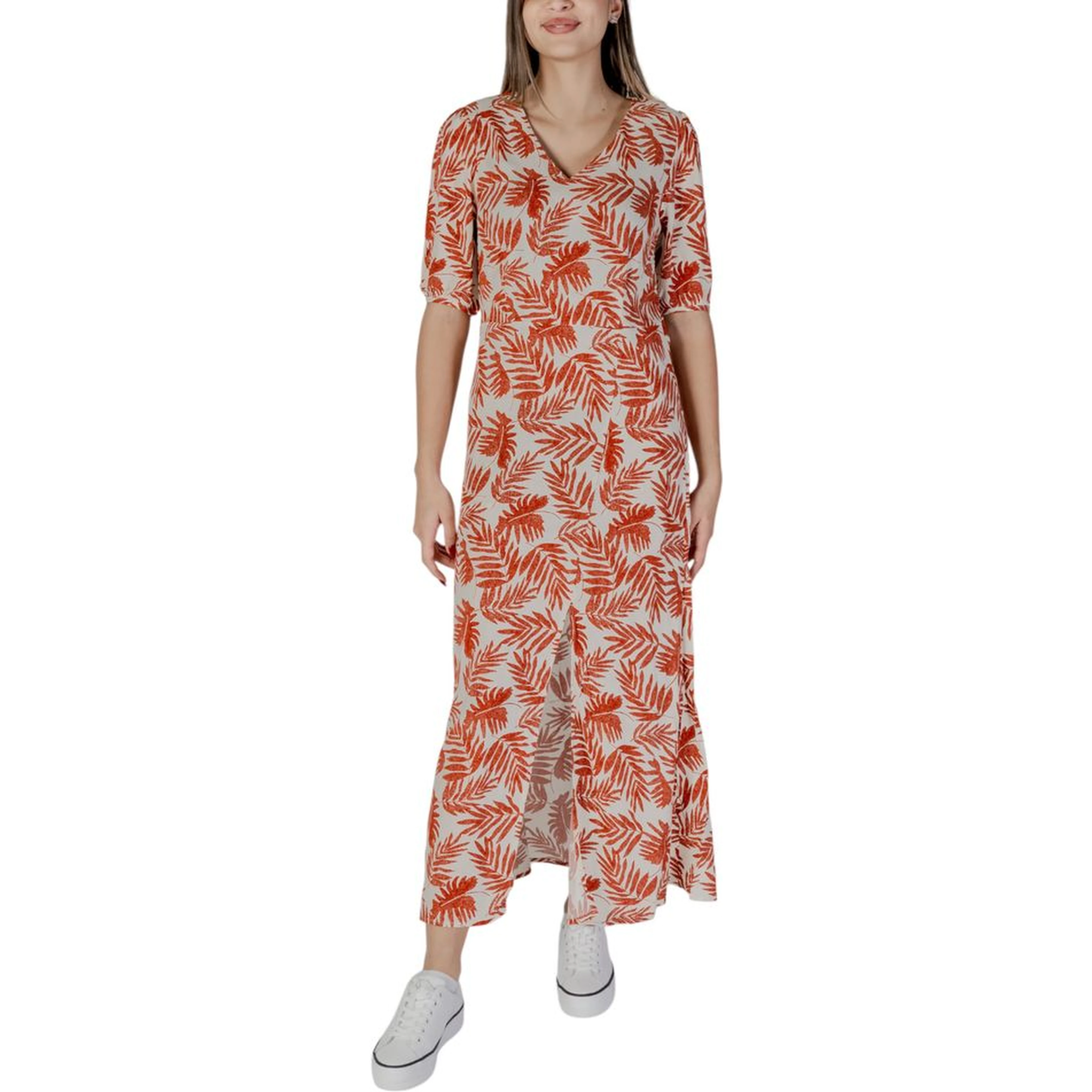 Red Viscose Long Dress