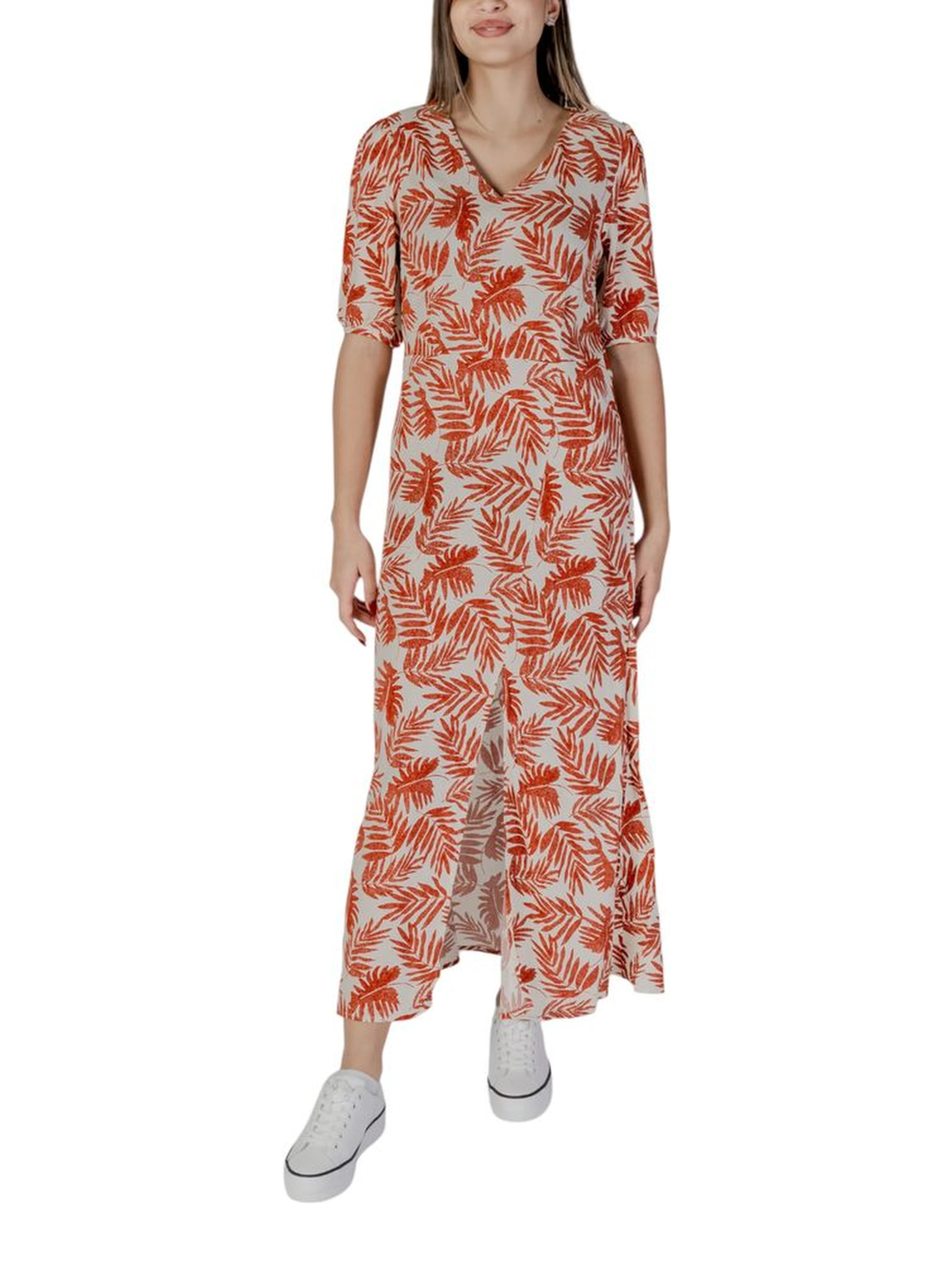Red Viscose Long Dress