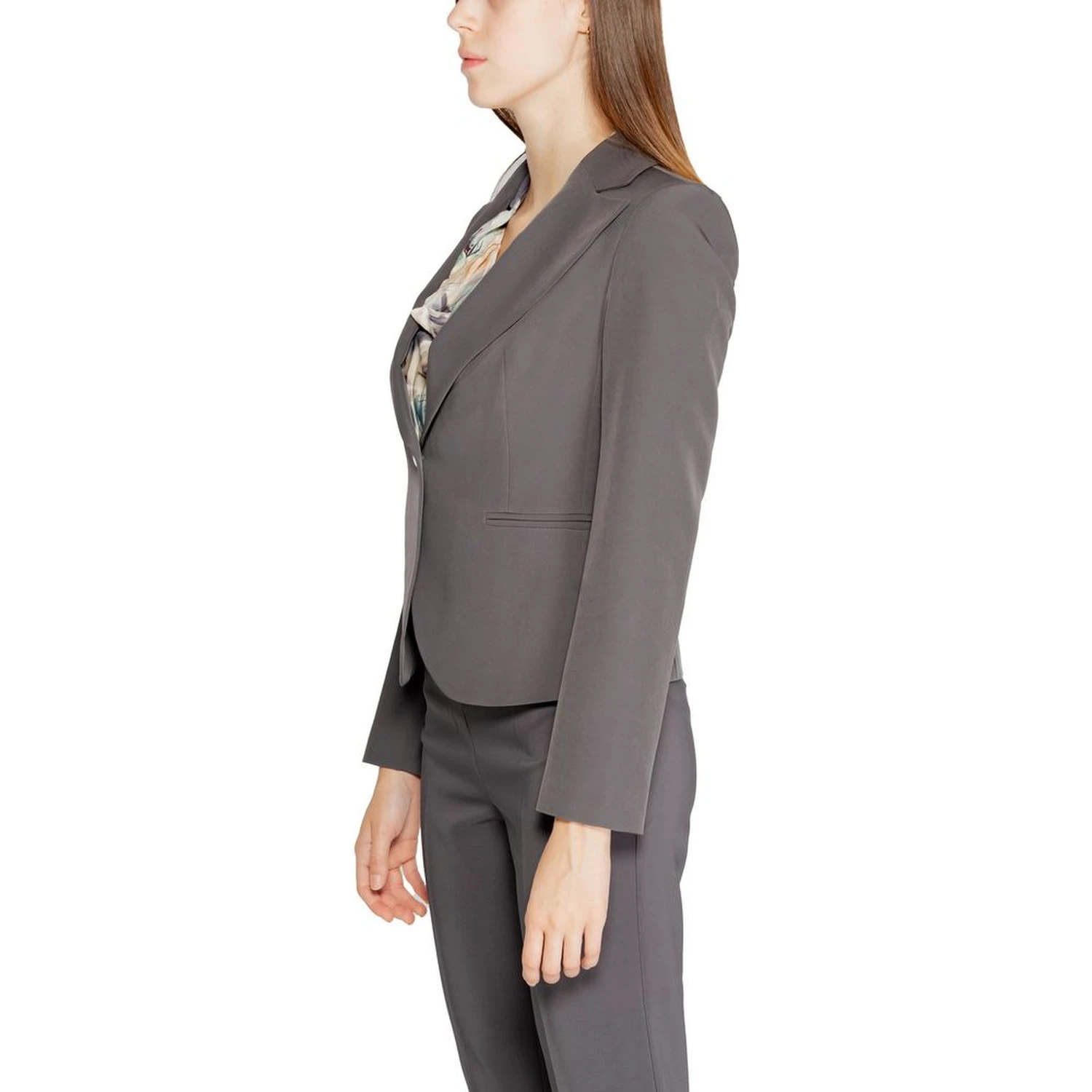 Gray Polyester Blazer