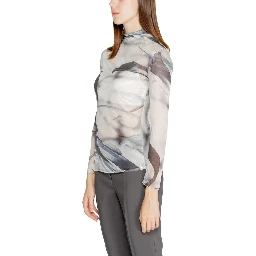 Gray Polyester Long Sleeve T-Shirt
