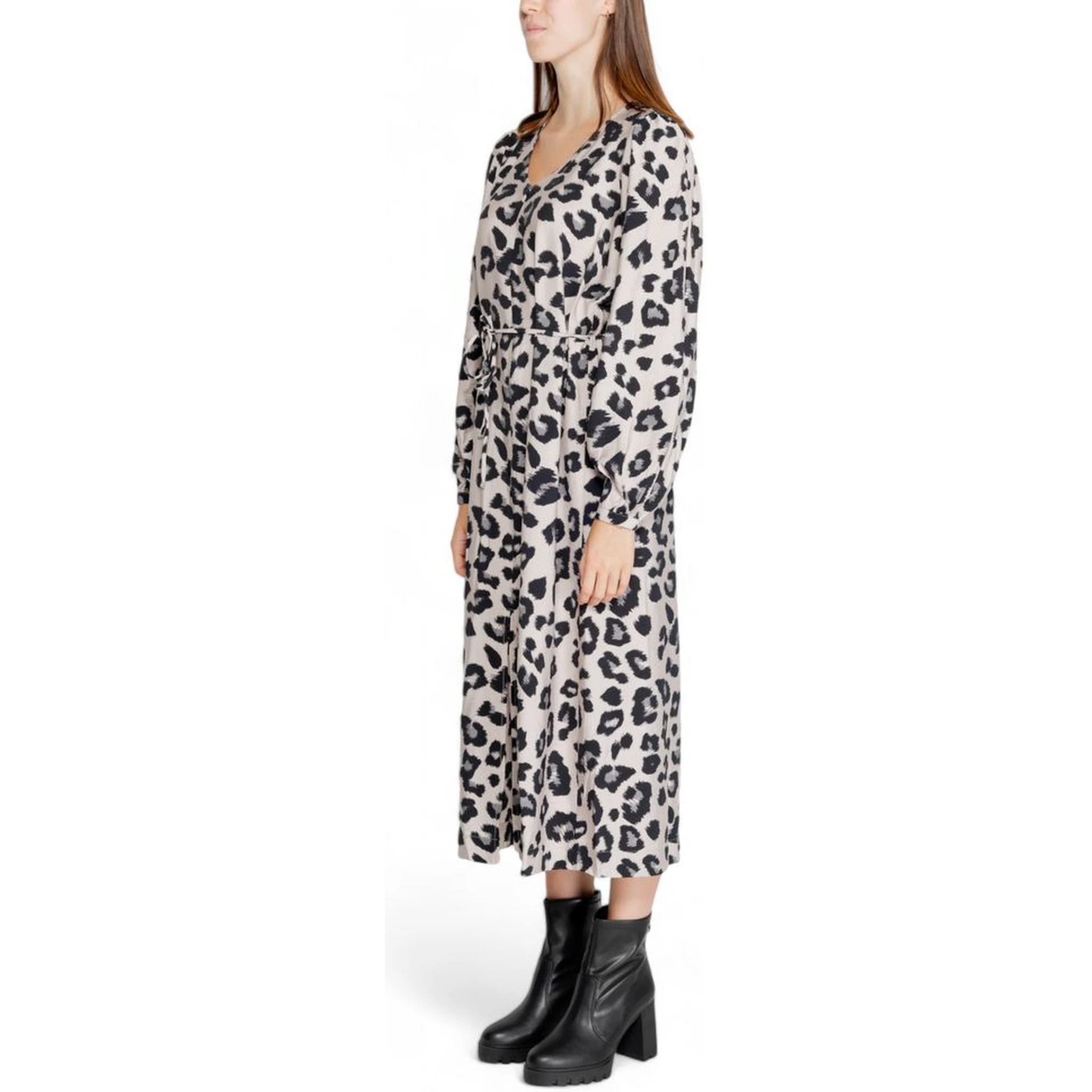 Gray Viscose Long Dress