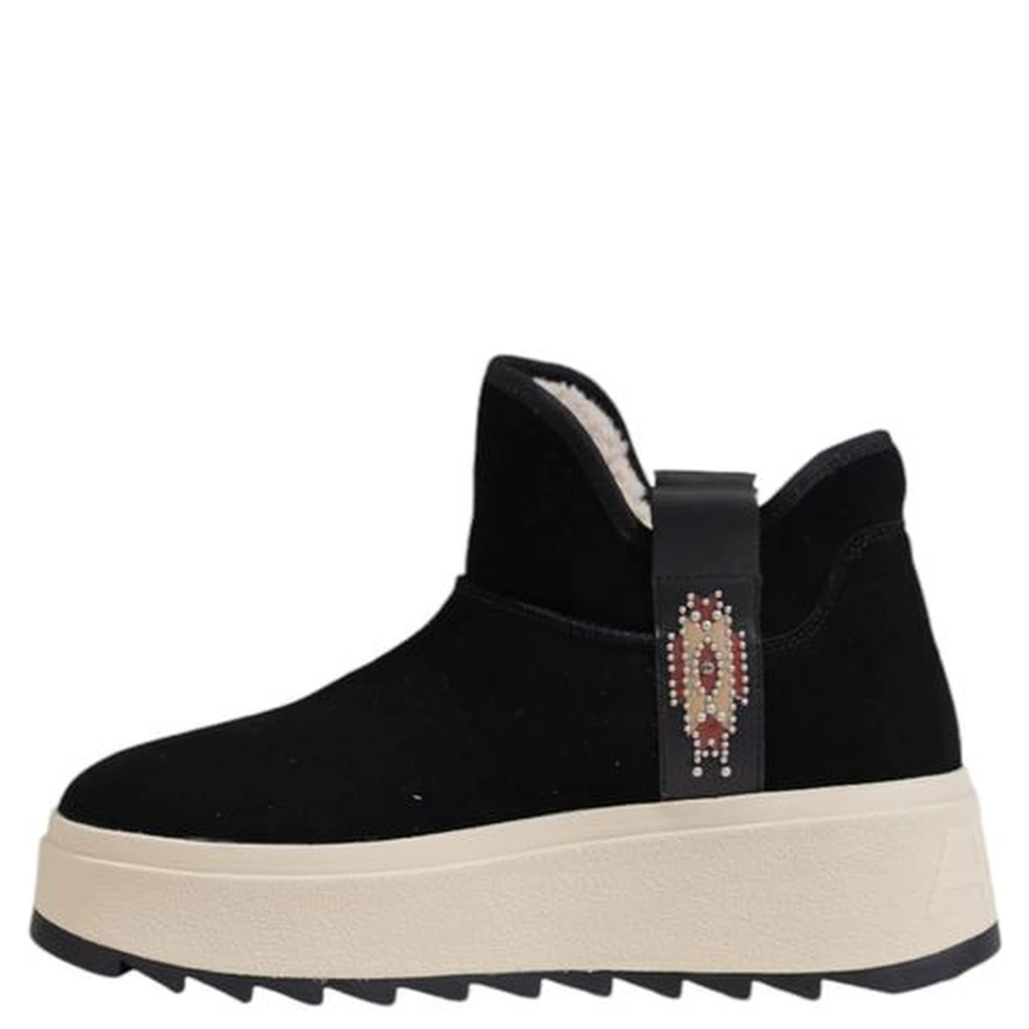 Black Suede Leather Ankle Boots
