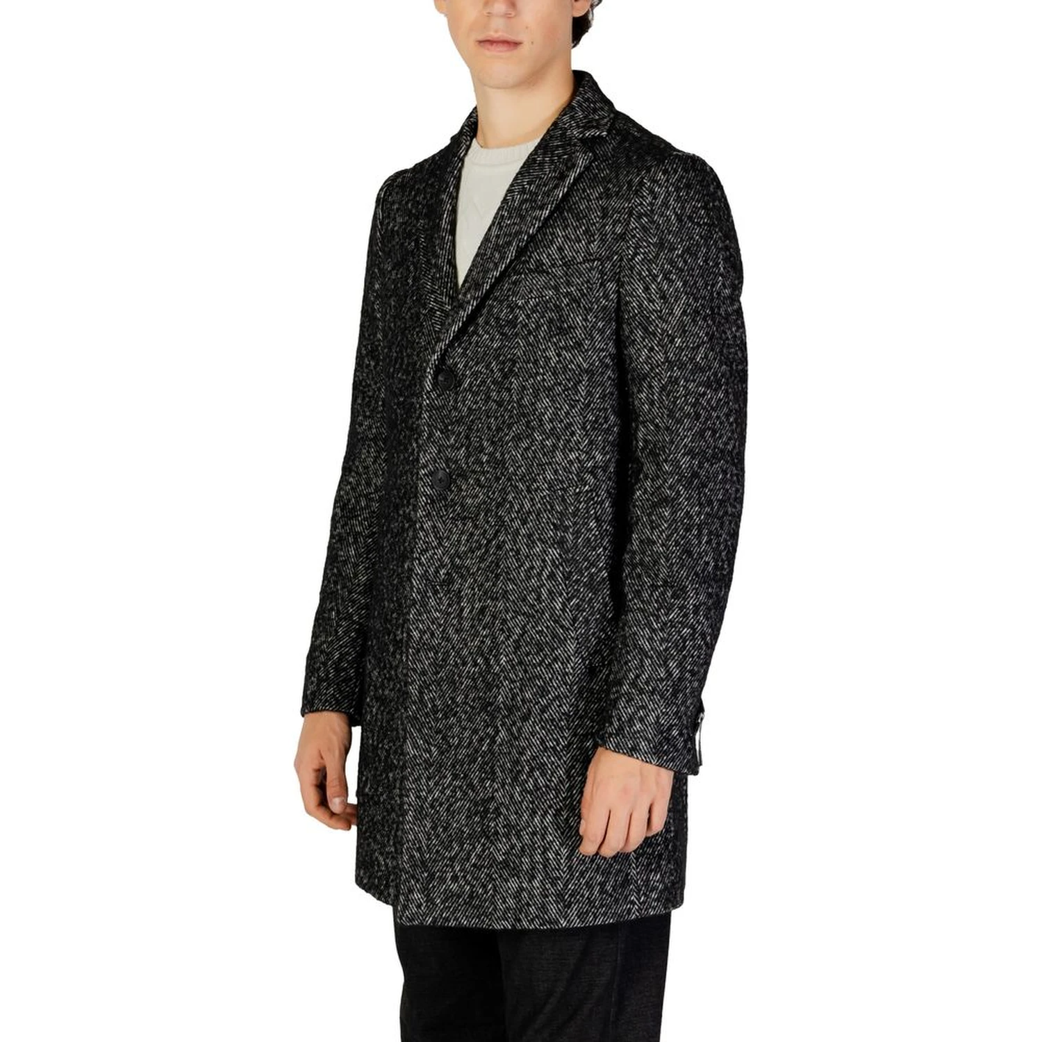 Black Polyester Coat