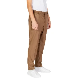 Beige Polyester Casual Pants