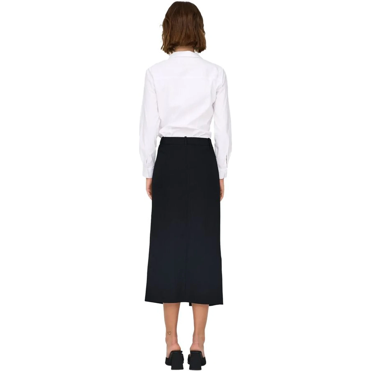 Gray Polyester Long Skirt