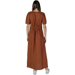 Brown Linen Long Dress