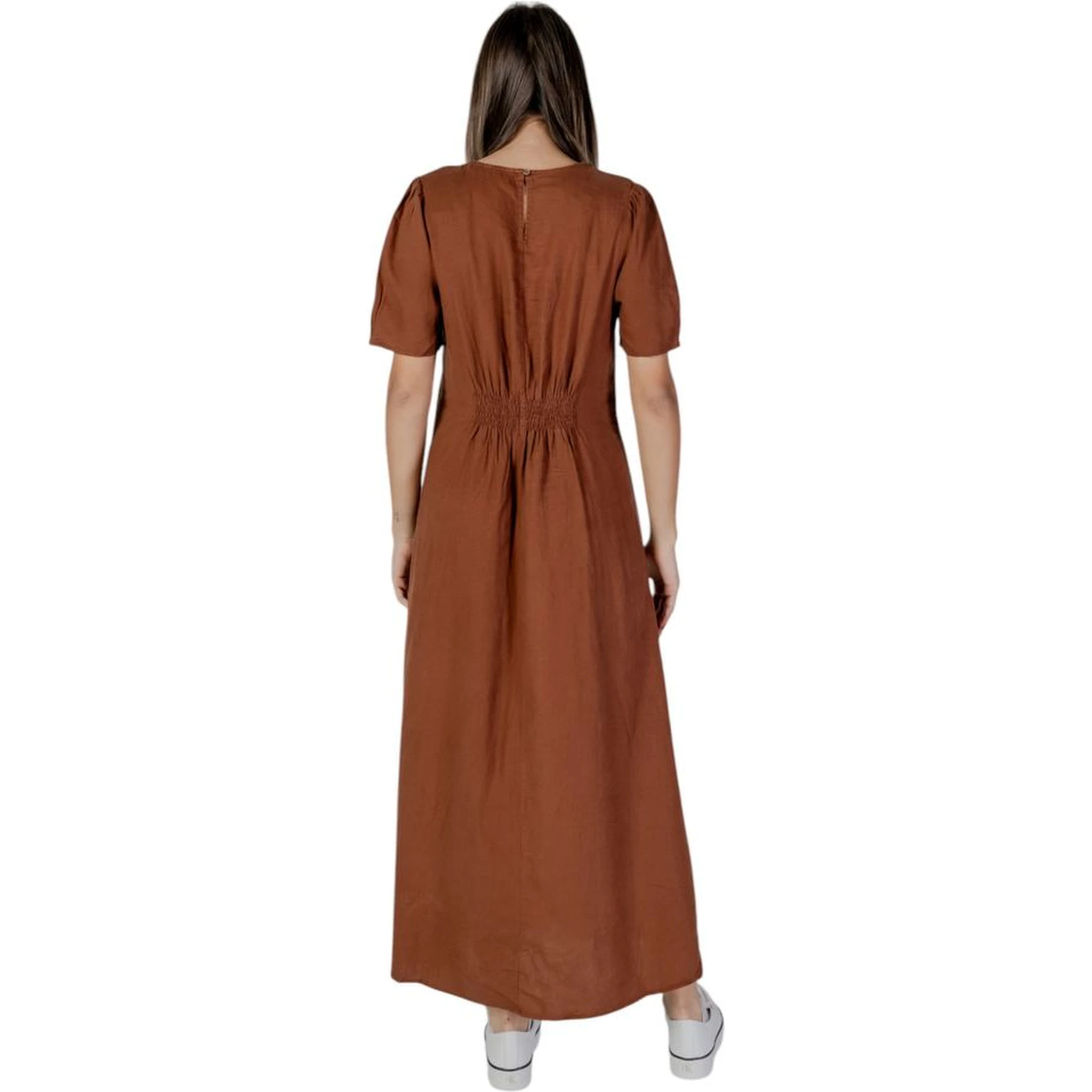 Brown Linen Long Dress
