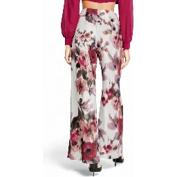 Bordeaux Polyester Casual Pants