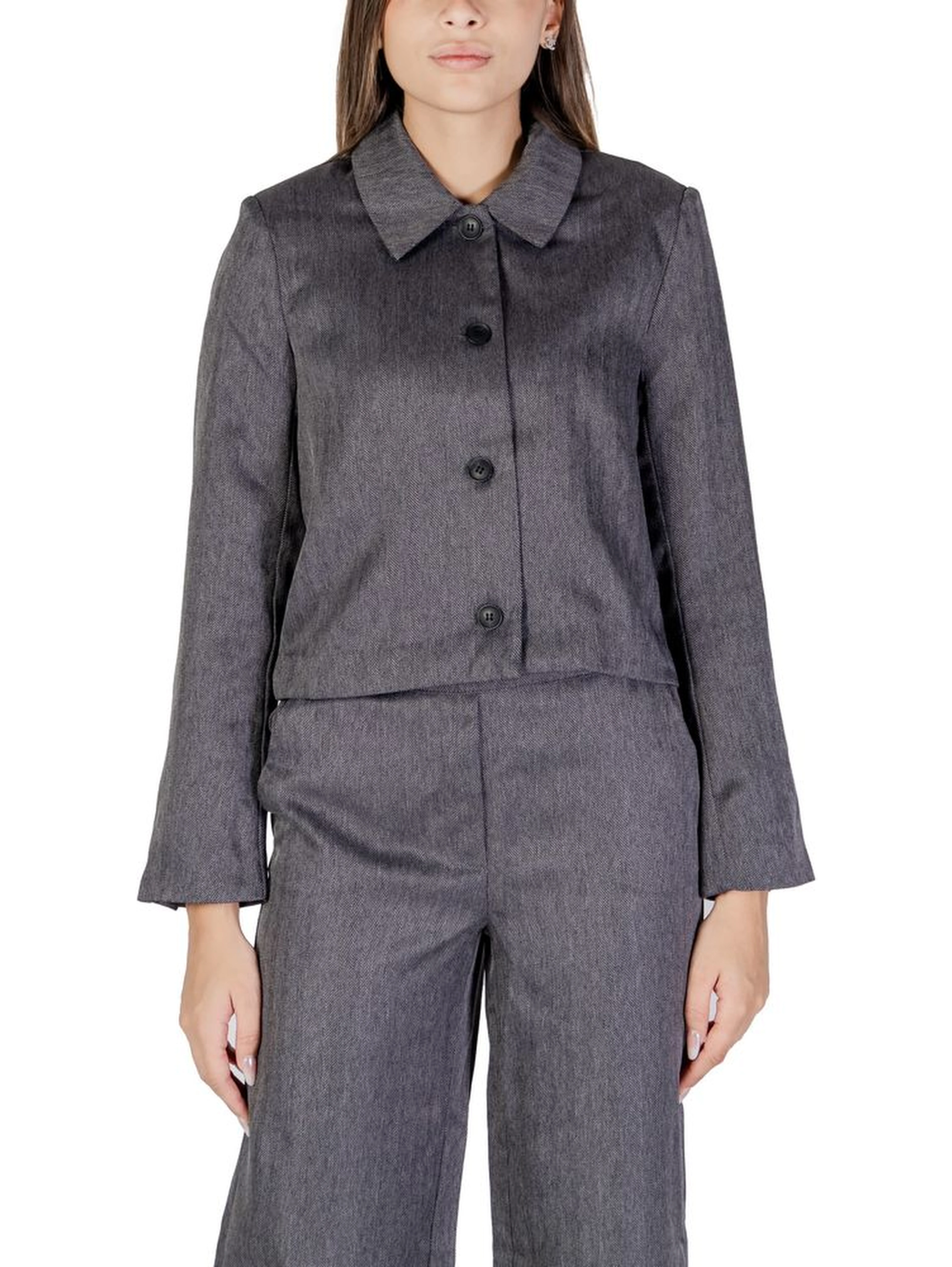 Gray Polyester Blazer