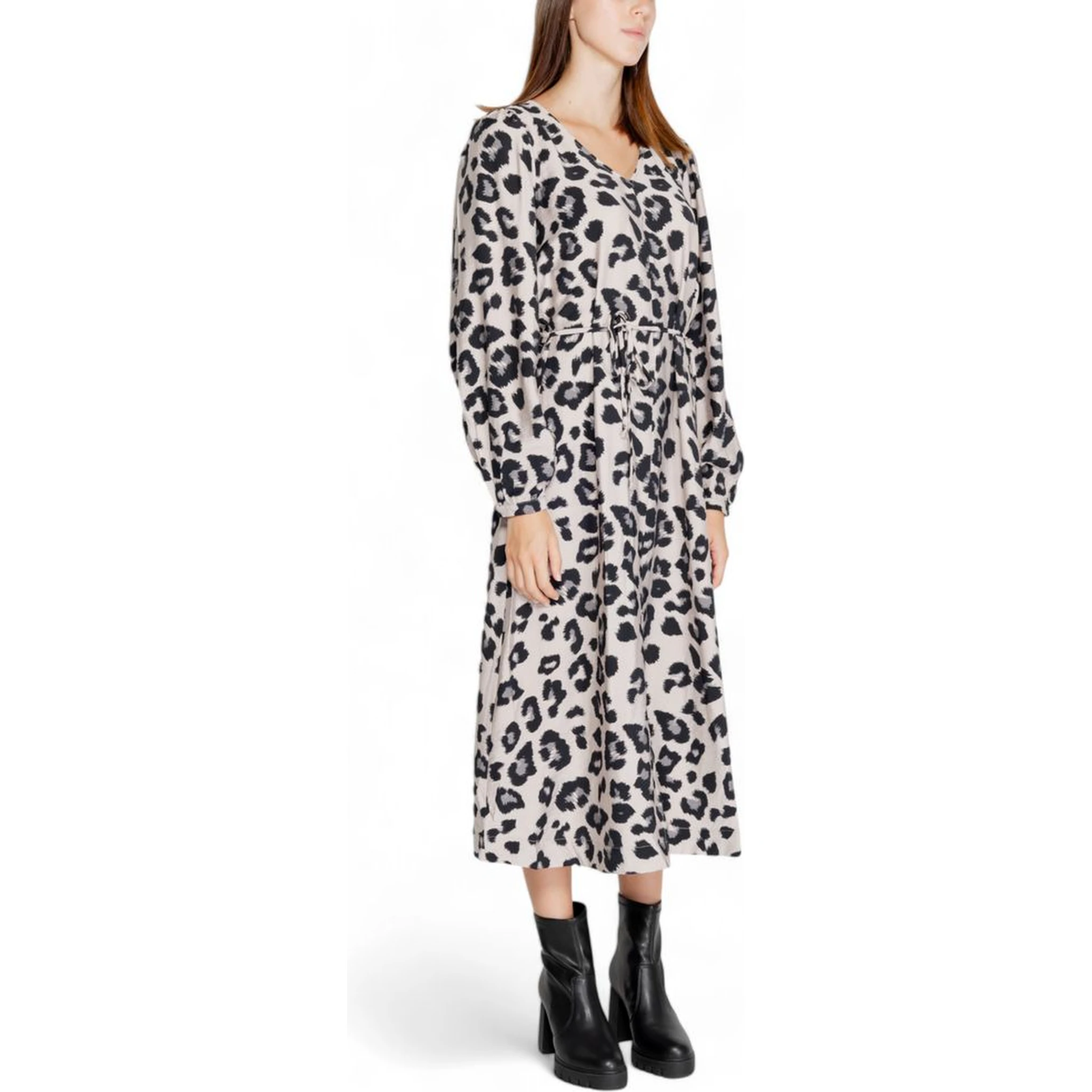 Gray Viscose Long Dress