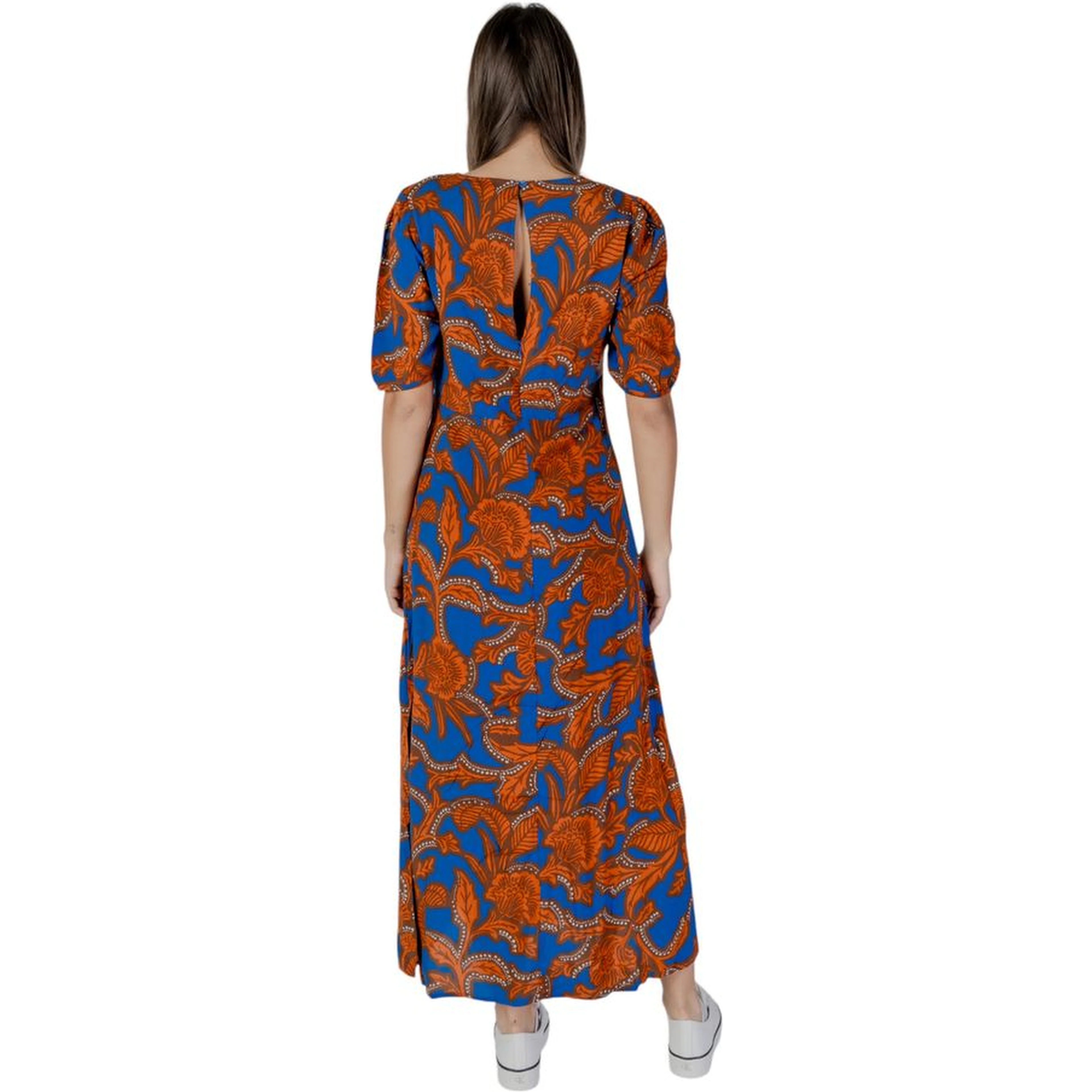Blue Viscose Long Dress